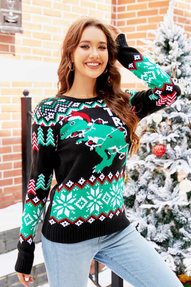 Amora™ NOEL DİNOZOR ÖRGÜ KAZAK