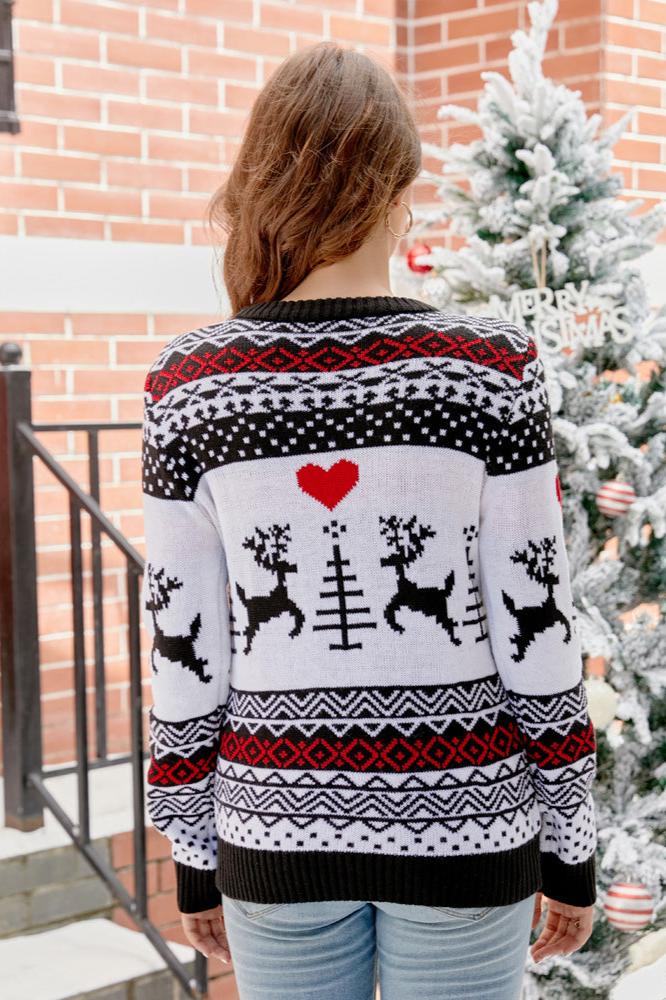Amora™ Noel Ayısı ve Boynuz Örgü Kazak