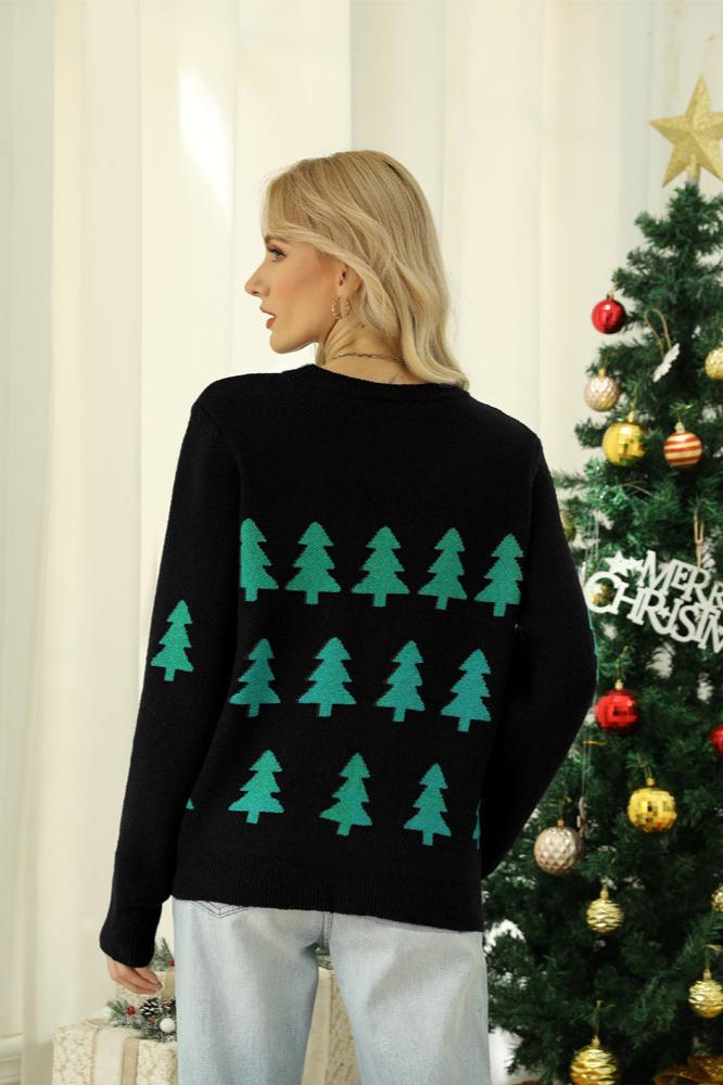 Amora™ Parıldayan Payetli Noel Ağacı Örgü Kazak