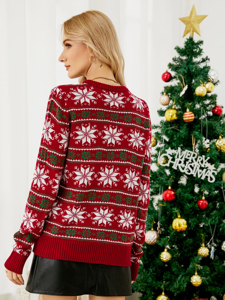 Amora™ Noel Günlük Kar Tanesi İşlemeli Örgü Kazak