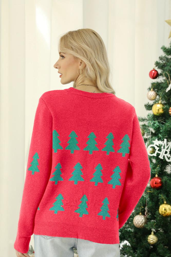Amora™ Parıldayan Payetli Noel Ağacı Örgü Kazak
