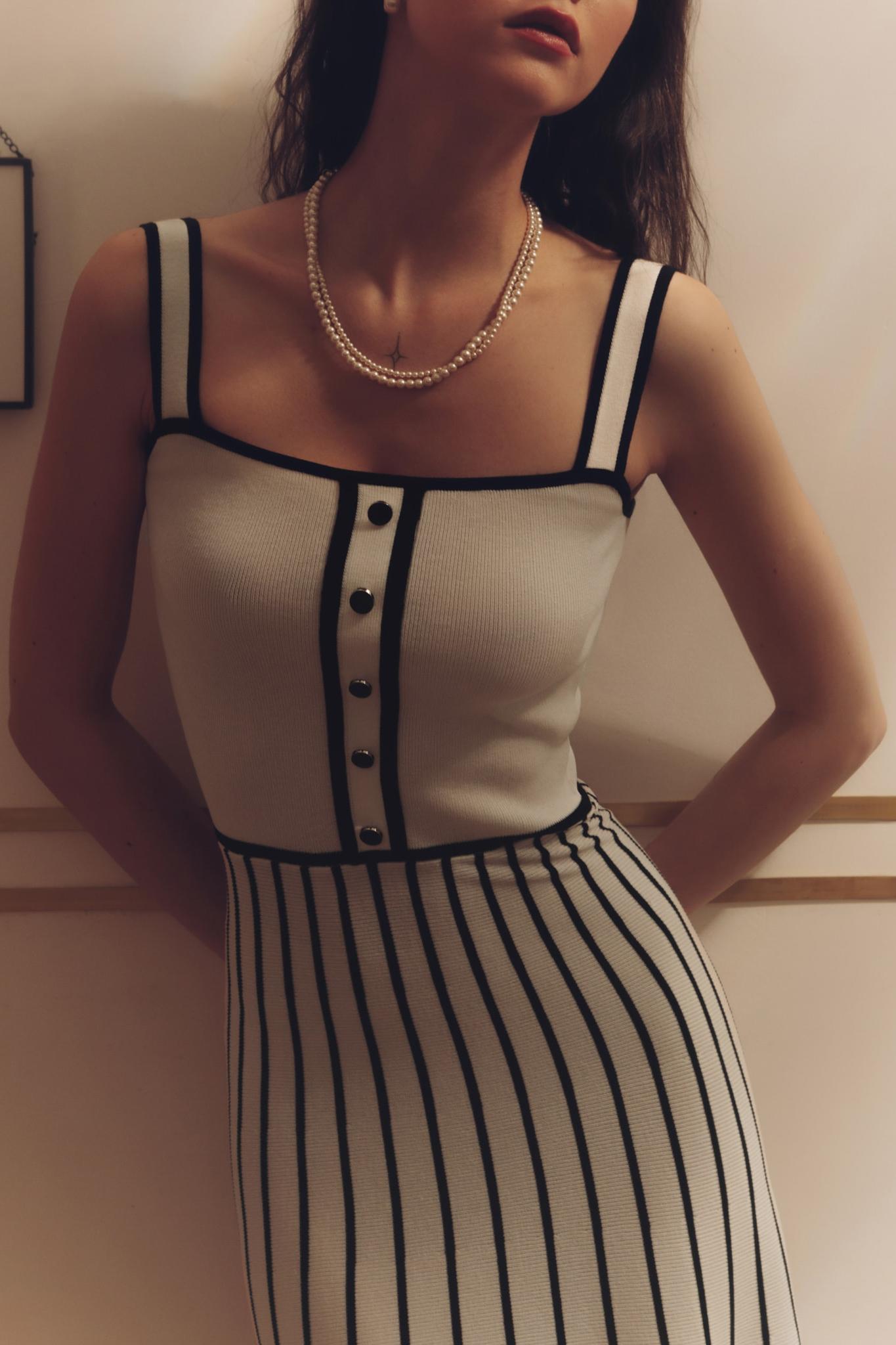 Amora™ Pag Örgü Cami Midi Elbise
