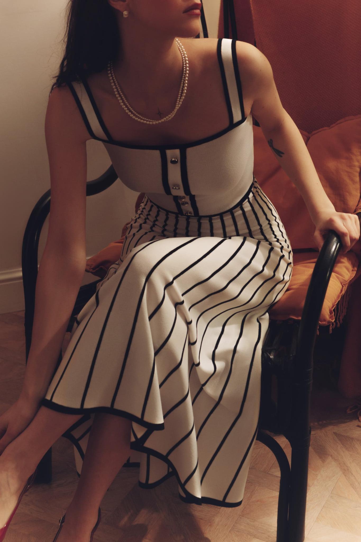 Amora™ Pag Örgü Cami Midi Elbise
