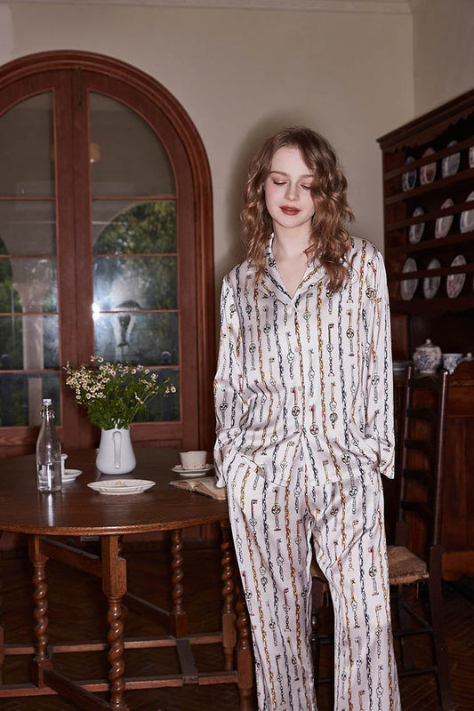 Amora™ Zincir desenli pijama takımı