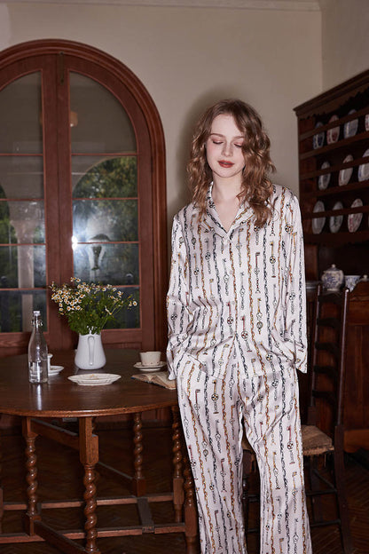 Amora™ Zincir desenli pijama takımı