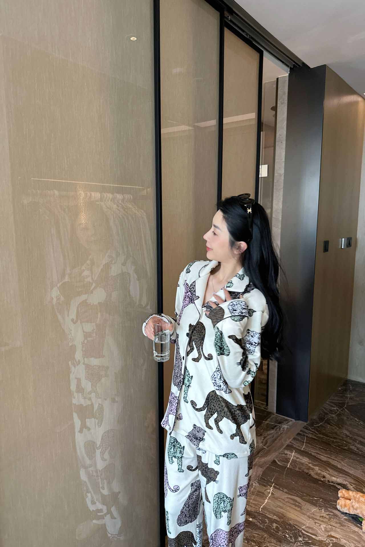 Amora™ Melard Leopar Desenli Pijama Takımı