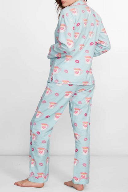 Amora™ Kalp ve Dudak Baskılı Pijama Takımı