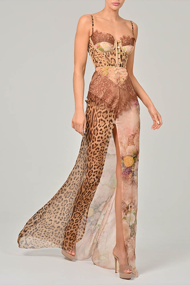 Amora™ Whispers of the Wild – Waist-Tied Maxi Dres