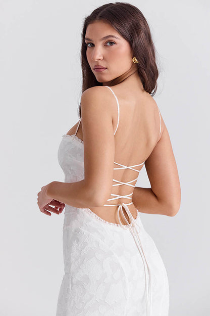 Amora™ Tied Allure – Backless Slim Dress