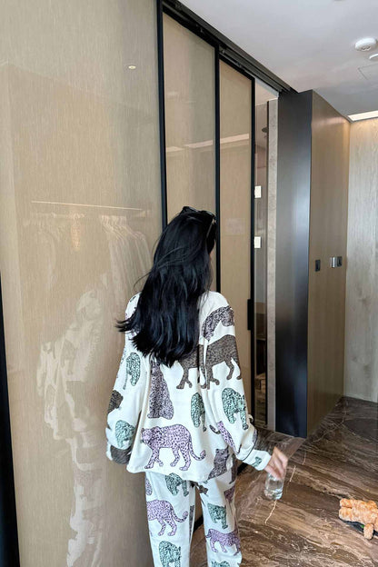 Amora™ Melard Leopar Desenli Pijama Takımı