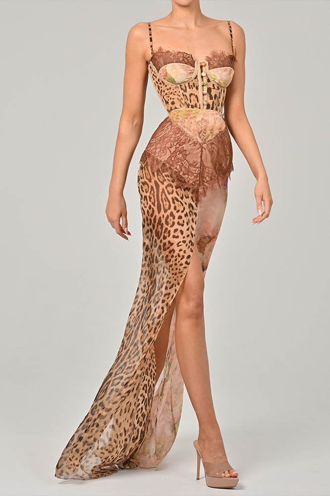 Amora™ Whispers of the Wild – Waist-Tied Maxi Dres