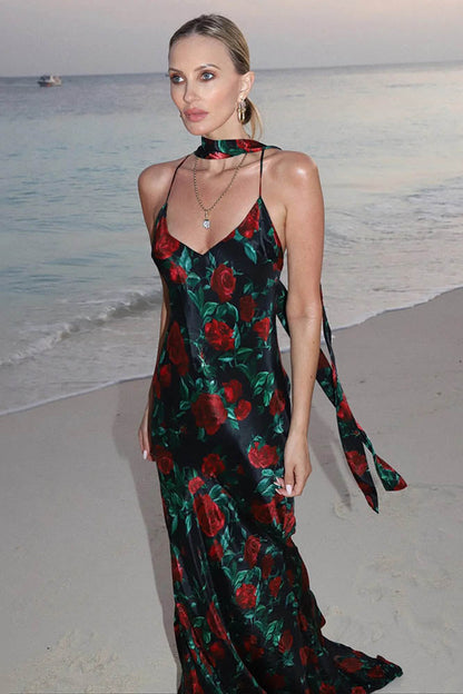 Amora™ Whispers of Spring – Floral V-Neck Dress