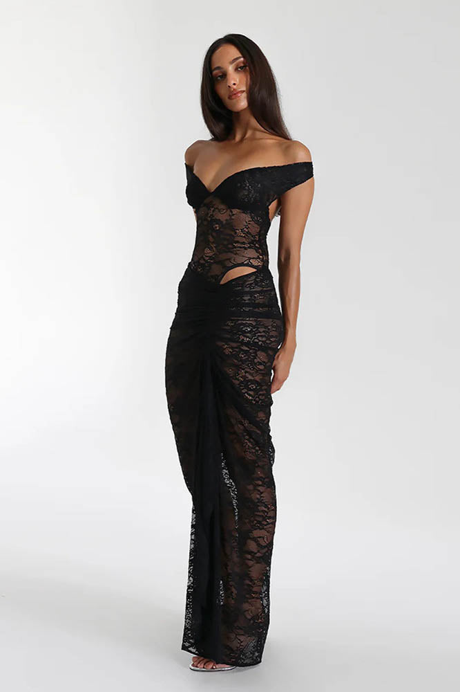 Amora™ Lace Whisper – Backless Skirt Ensemble