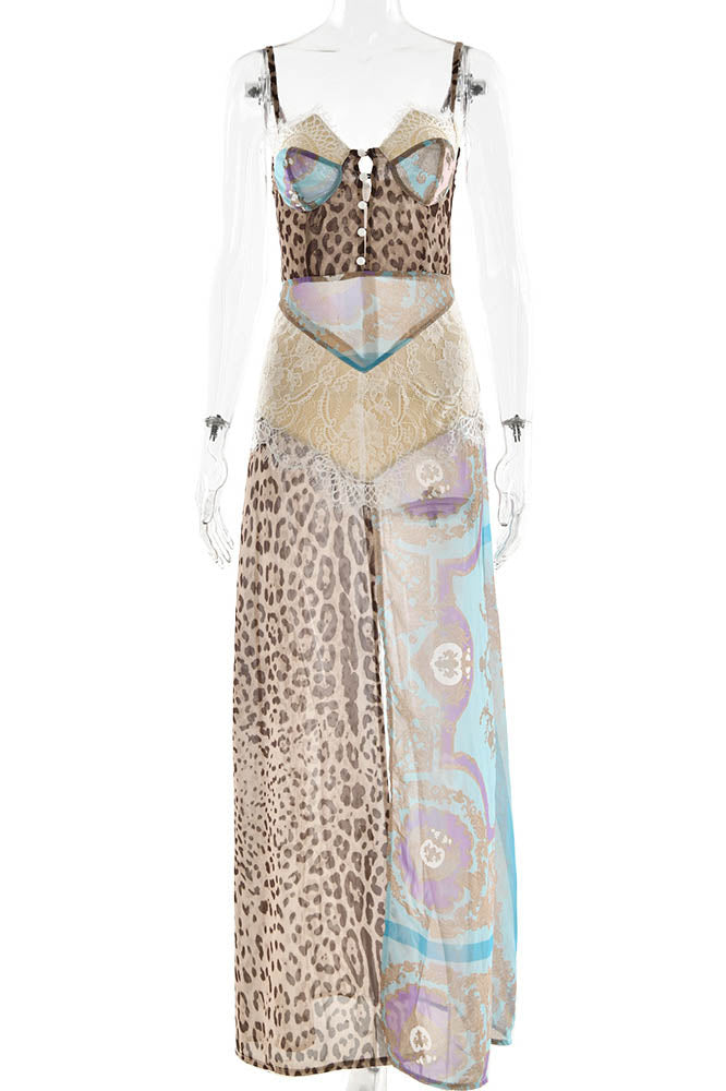 Amora™ Whispers of the Wild – Waist-Tied Maxi Dres
