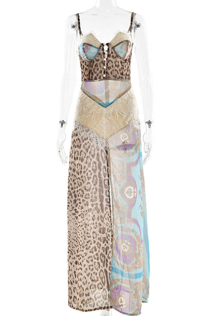 Amora™ Whispers of the Wild – Waist-Tied Maxi Dres