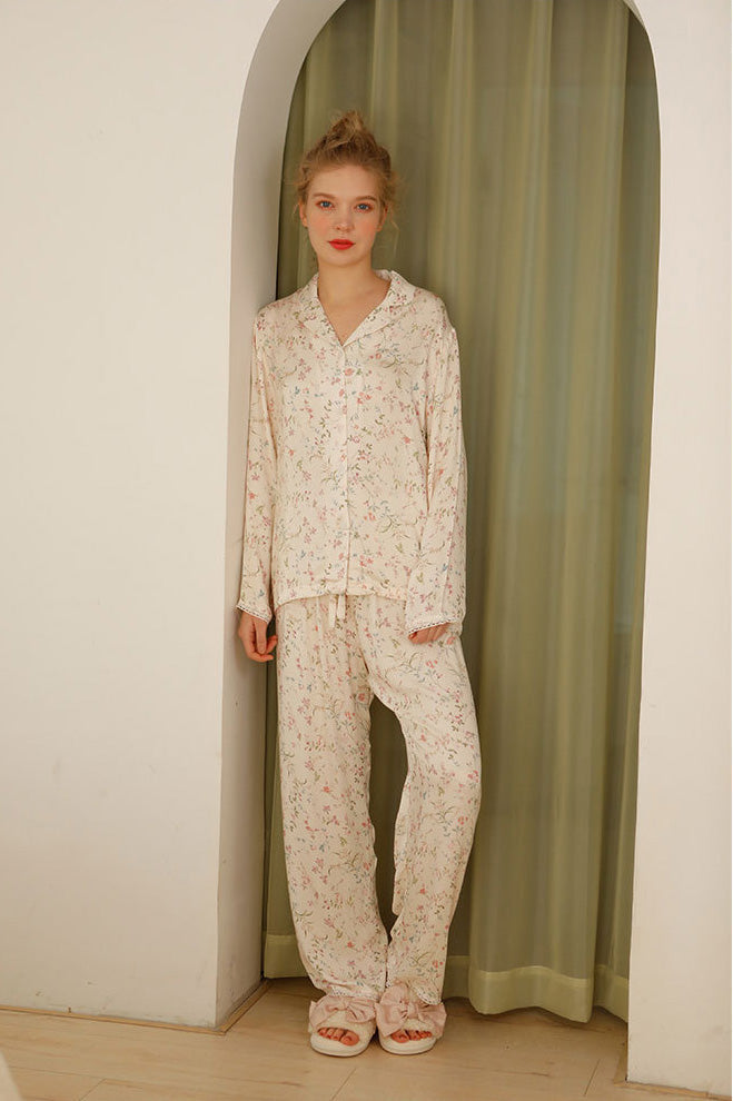 Amora™ Söğüt Yaprağı Çiçekli Pijama Takımı