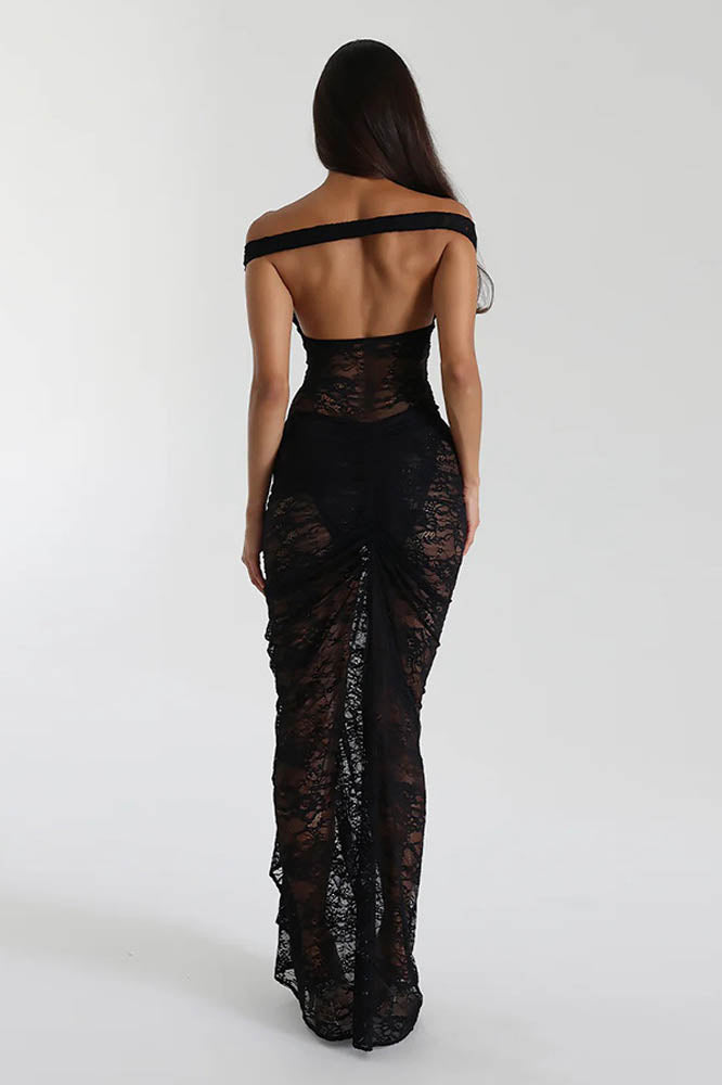 Amora™ Lace Whisper – Backless Skirt Ensemble