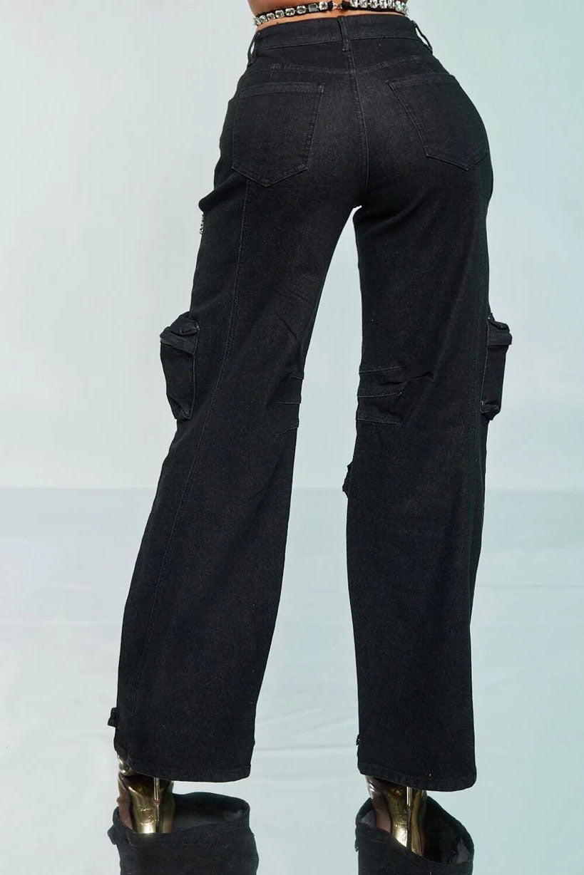Amora™ Kesik Taşlı Kargo Jeanler