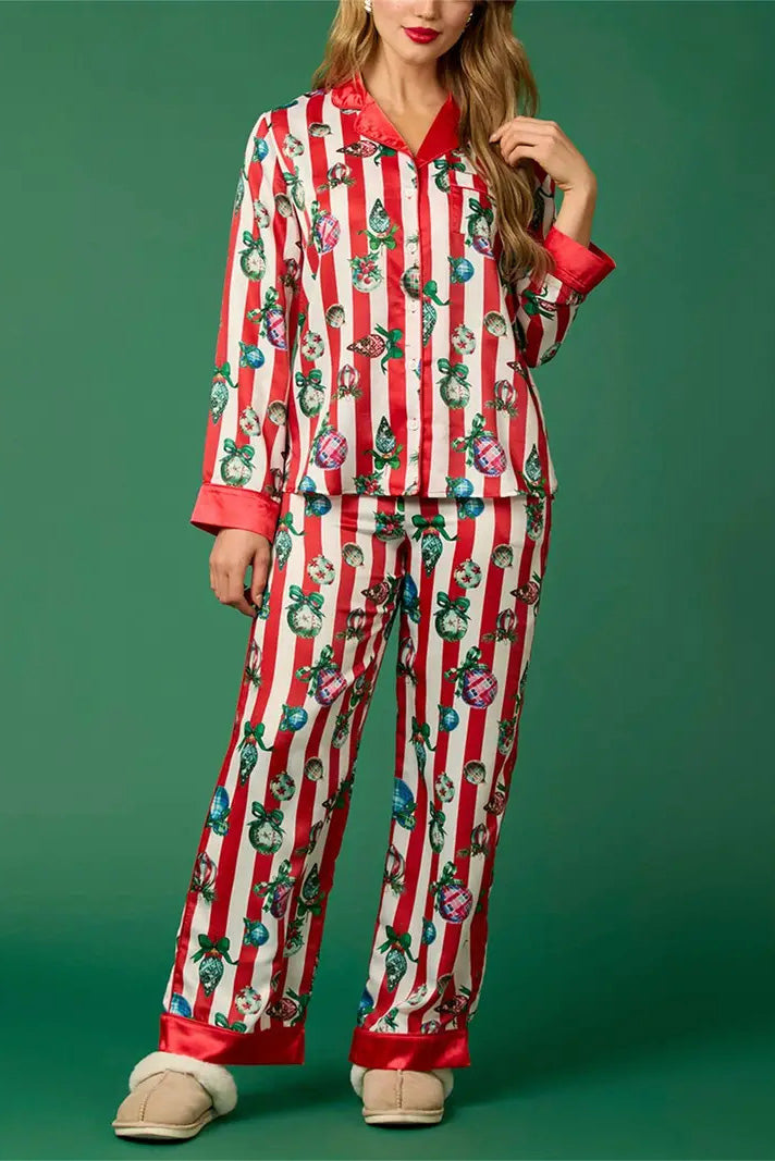 Amora™ Noel Festivali Çizgili Pijama Takımı