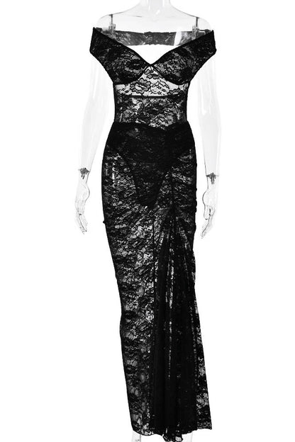 Amora™ Lace Whisper – Backless Skirt Ensemble
