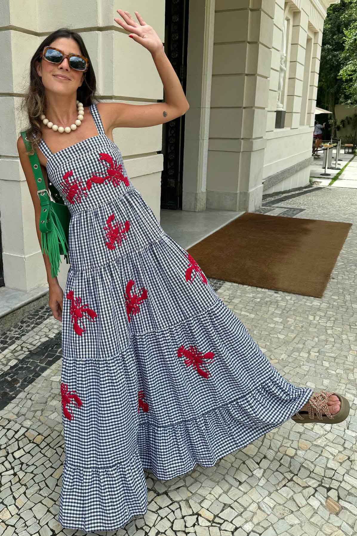 Amora™ Zarif İşlemeli Tatil Kaşkorse Midi Elbise