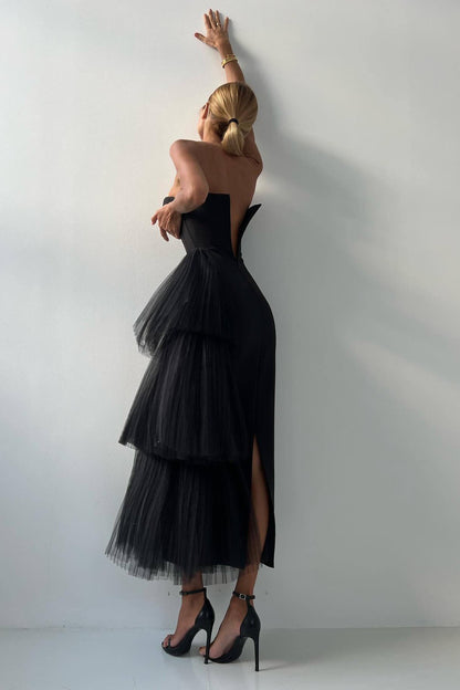Amora™ Lucinda Tek Omuz Maxi Kayık Elbise