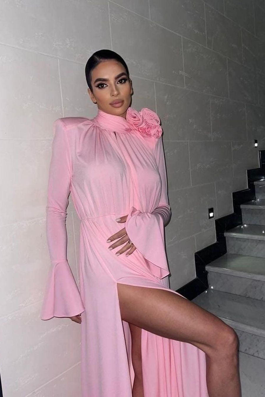 Amora™ Genevieve Metalik Folyo Örgülü Kazak
