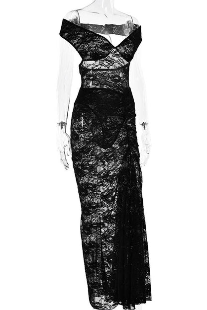 Amora™ Lace Whisper – Backless Skirt Ensemble