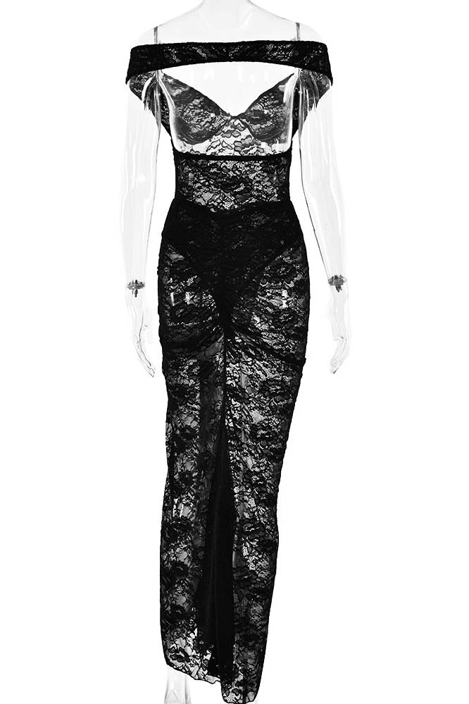 Amora™ Lace Whisper – Backless Skirt Ensemble