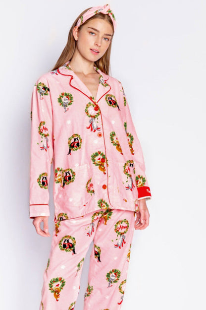 Amora™ Kedi Çiçeği Desenli Pijama Takımı