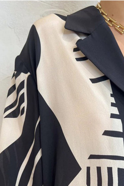 Amora™ Trendy Graffiti Baskı Gevşek Geniş Bacak Pantolon Takımı