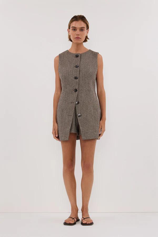Amora™ Frankie Choc Tweed Tunik Yelek Seti