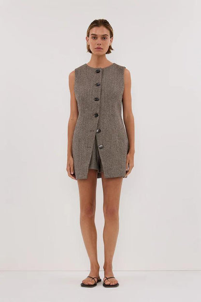 Amora™ Frankie Choc Tweed Tunik Yelek Seti