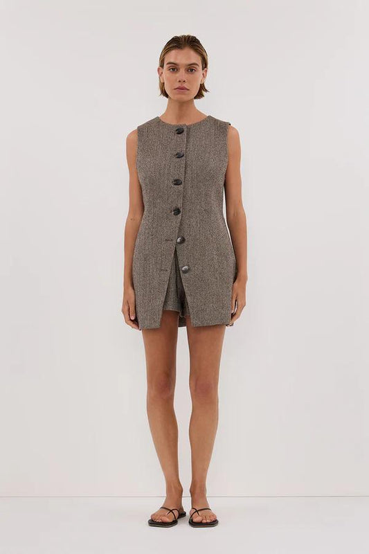 Amora™ Frankie Choc Tweed Tunik Yelek Seti