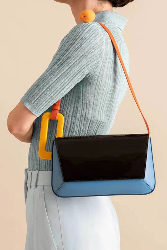 Amora™ Cute Style Trendy Color-Block Patchwork Bag
