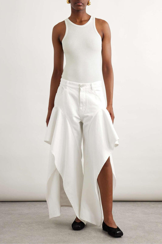 Amora™ Ruffled Mid-Rise Wide-Leg Jeans
