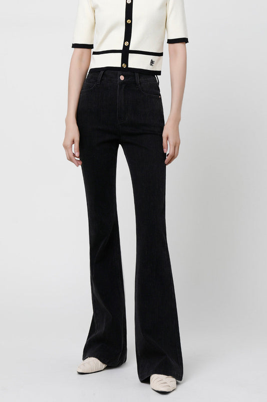 Amora™ Siyah Slim Flare Pantolon