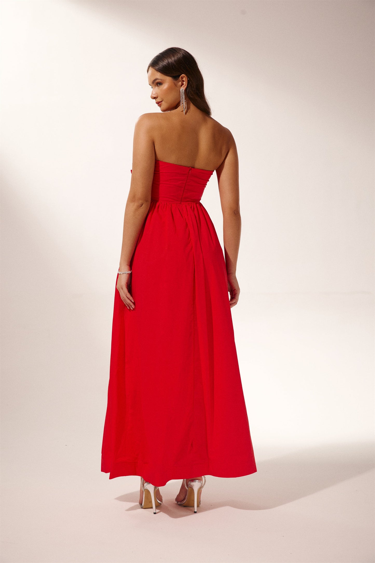 Amora™ Frederica Flower Straplez Uzun Elbise