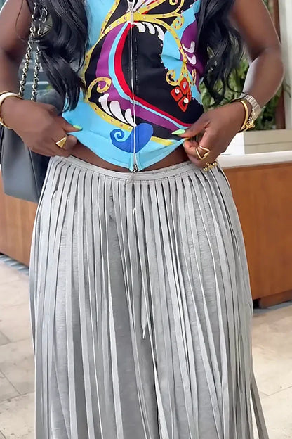 Amora™ Grey Loose Fringe Pants