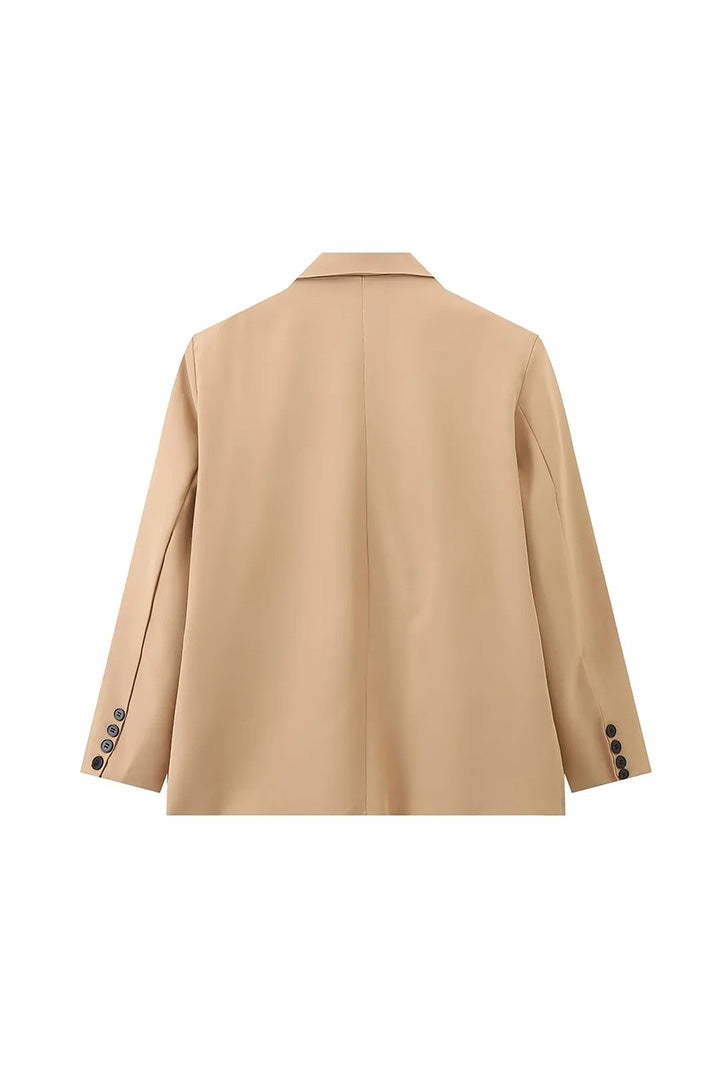 Amora™ Büyük Boy Yan Yırtmaçlı Blazer Çelik Mavi