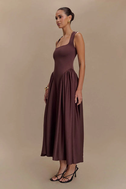 Amora™ Lucinda Tek Omuz Maxi Kayık Elbise