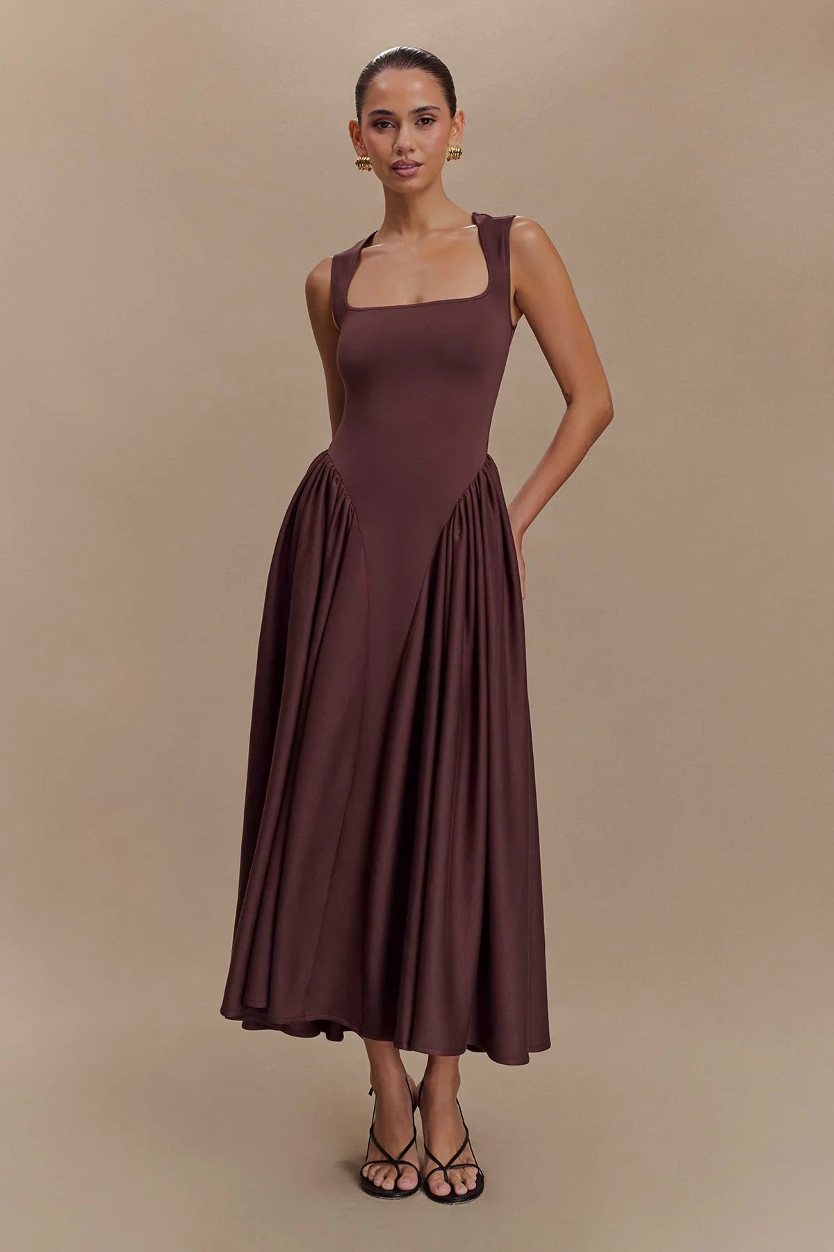 Amora™ Lucinda Tek Omuz Maxi Kayık Elbise