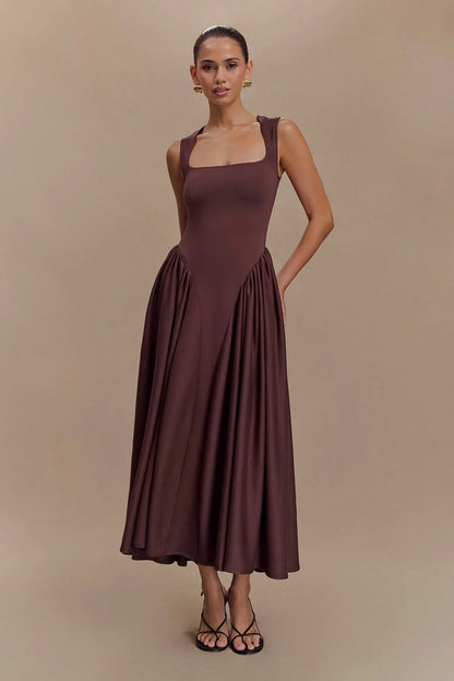 Amora™ Lucinda Tek Omuz Maxi Kayık Elbise