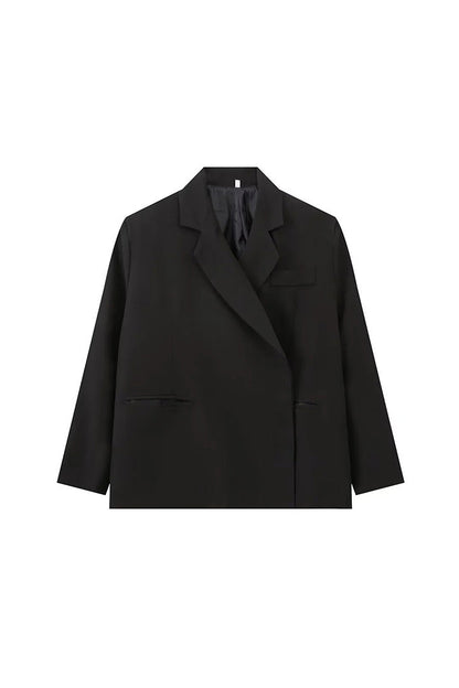 Amora™ Büyük Boy Yan Yırtmaçlı Blazer Çelik Mavi