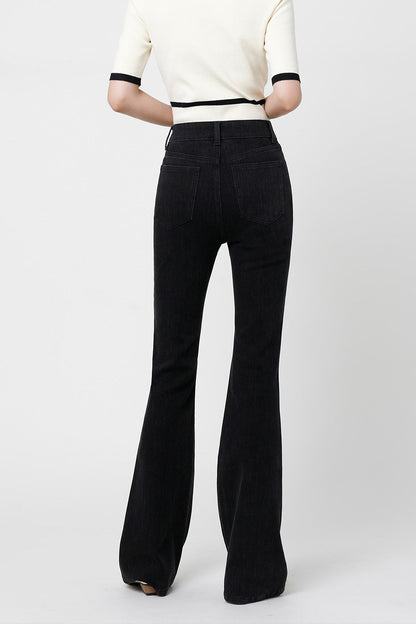 Amora™ Siyah Slim Flare Pantolon