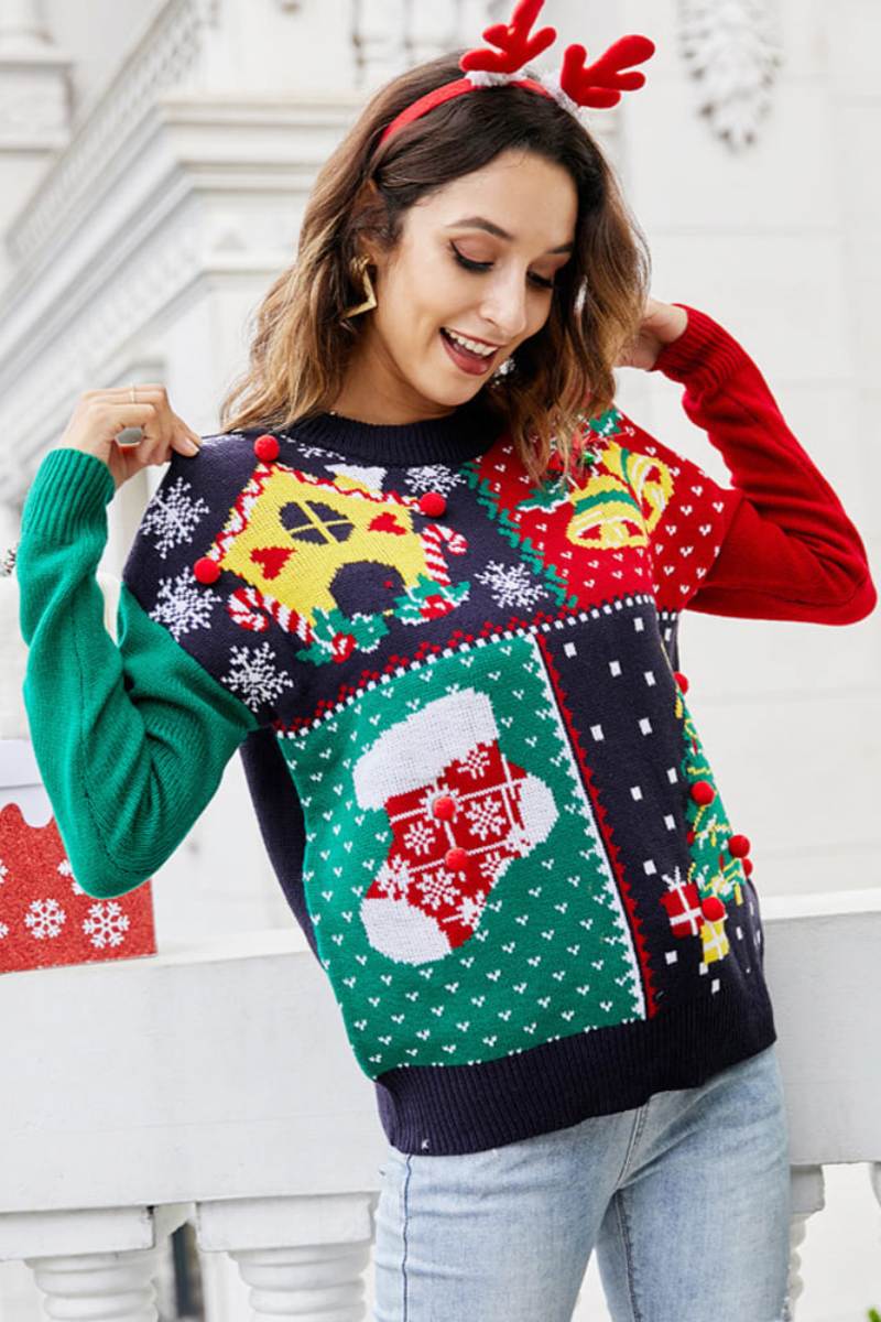 Amora™ Kar Tanesi Noel Ağacı Kazak Örgü Kazak