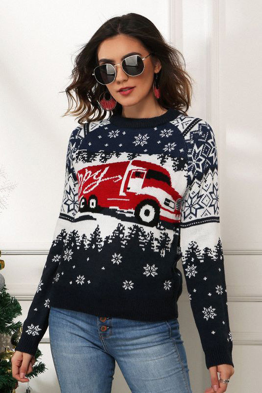 Amora™ Kar Tanesi ve Kamyon Desenli Noel Kazak