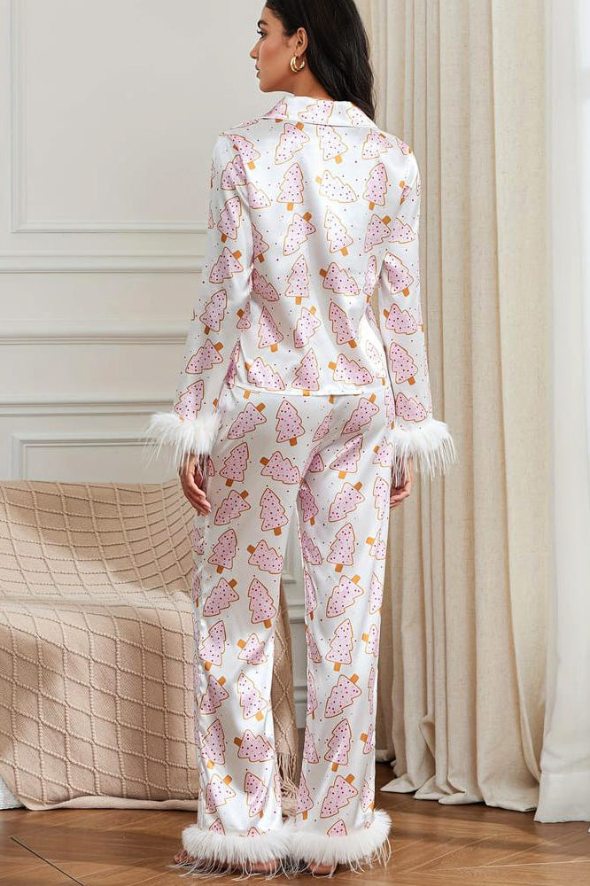 Amora™ Noel Çelengi ve Devekuşu Tüyü Pijama Takımı