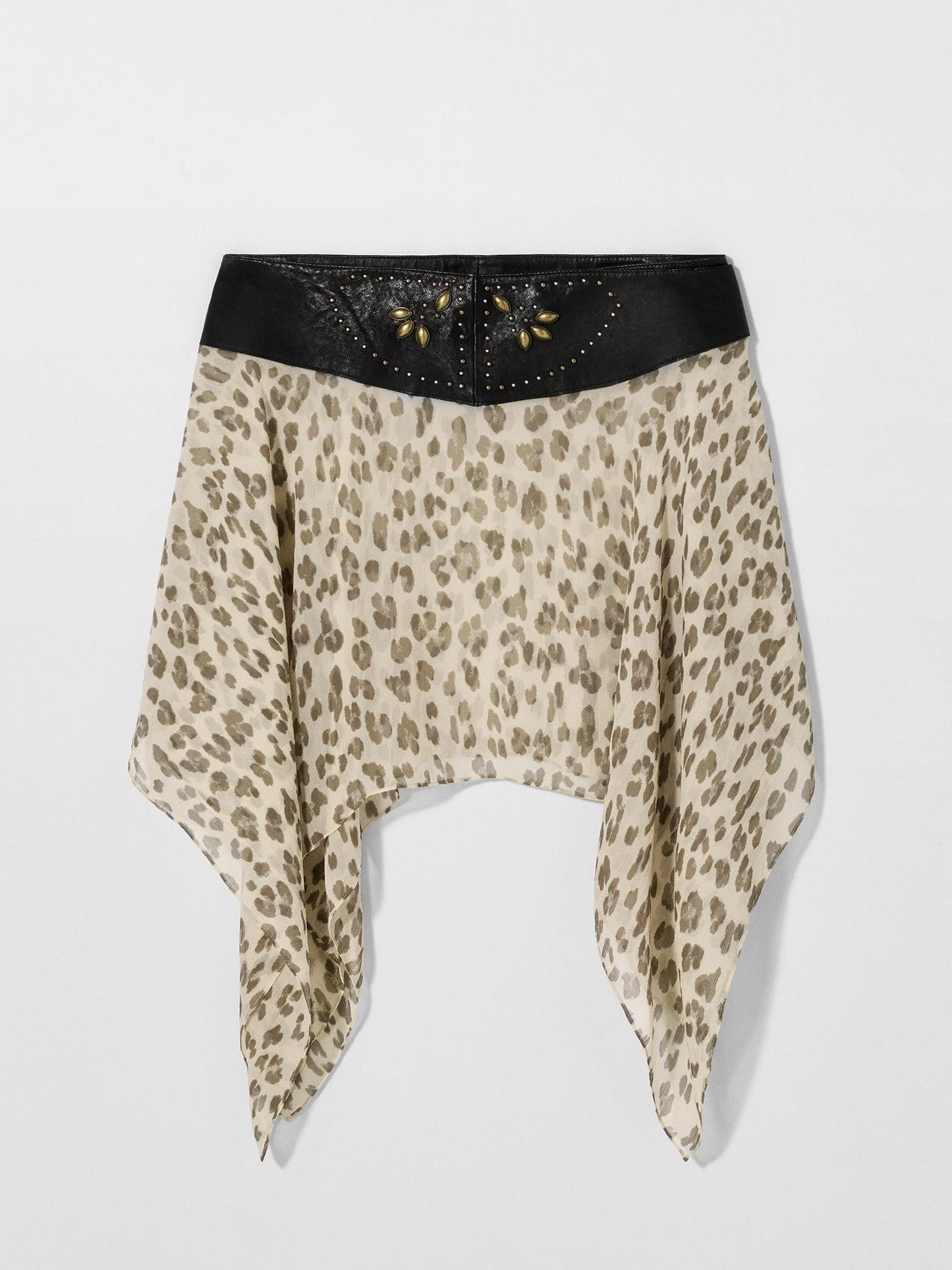 Amora™ Leopard Print Irregular Mini Skirt