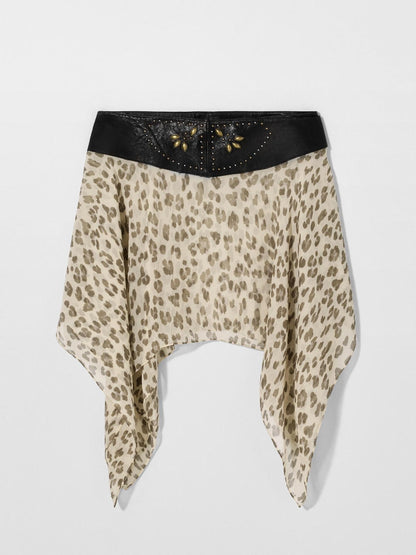 Amora™ Leopard Print Irregular Mini Skirt